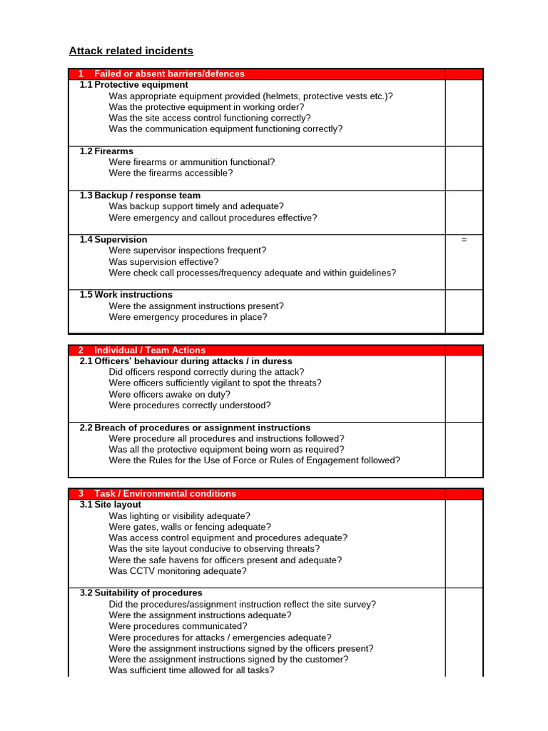 Root Cause Analsyis (RCA) checklist (2) (24) (2) | PDF | Risk ...