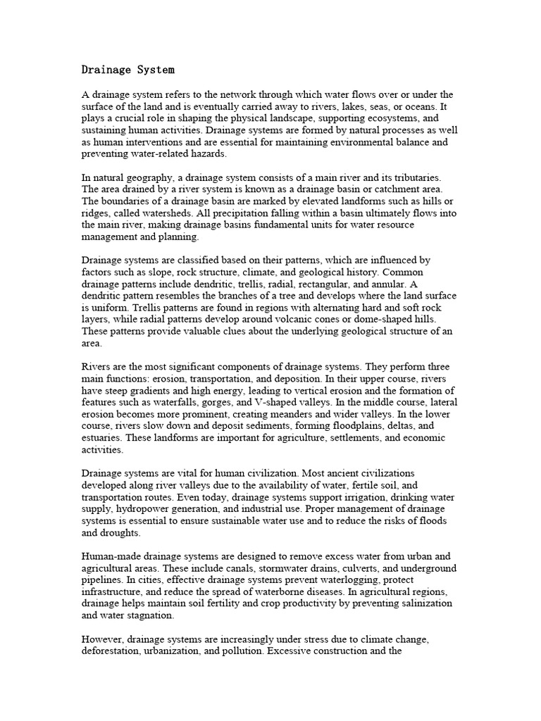 Drainage System | PDF | Drainage Basin | River
