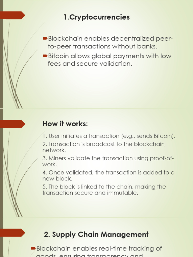 Uses of Blockchain Technology by JA | PDF