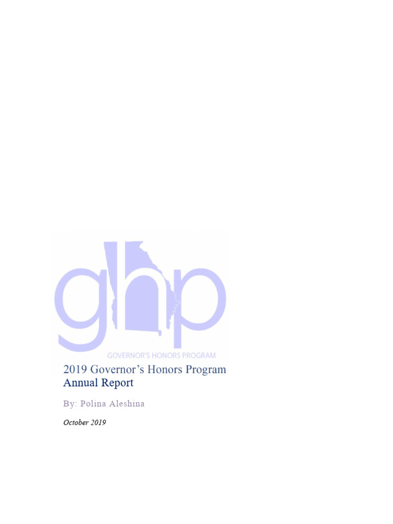 2019 Georgia Governor's Honors Program Report | PDF | Focus Group | Schools