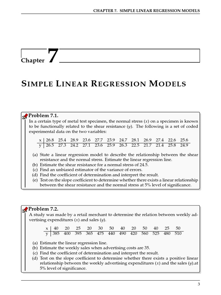 Problems of Chapter 7 | PDF | Coefficient Of Determination | Linear ...
