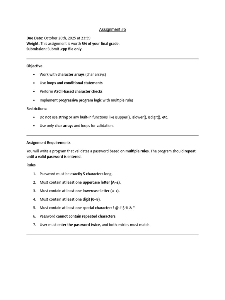 Password Validation Program Assignment | PDF | Password | Letter Case