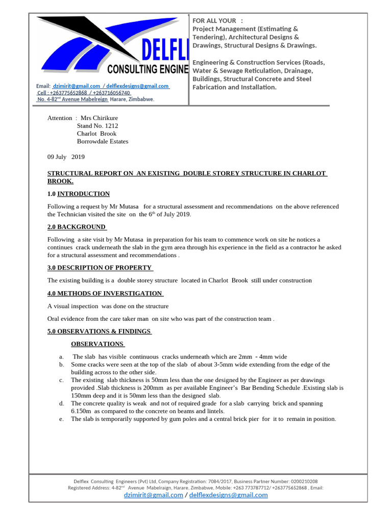 Structural Assessment Report: Charlot Brook | PDF | Building Materials ...