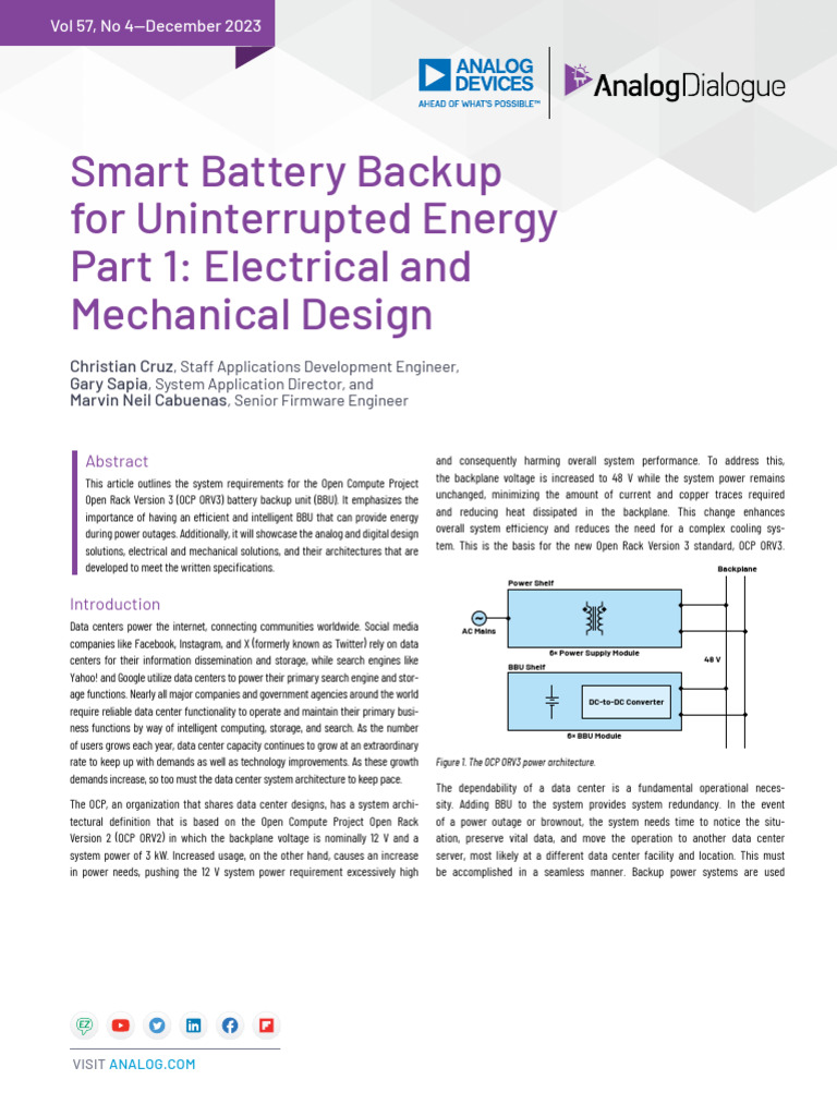 Smart Battery Backup Design for Data Centers | PDF | Battery Charger ...