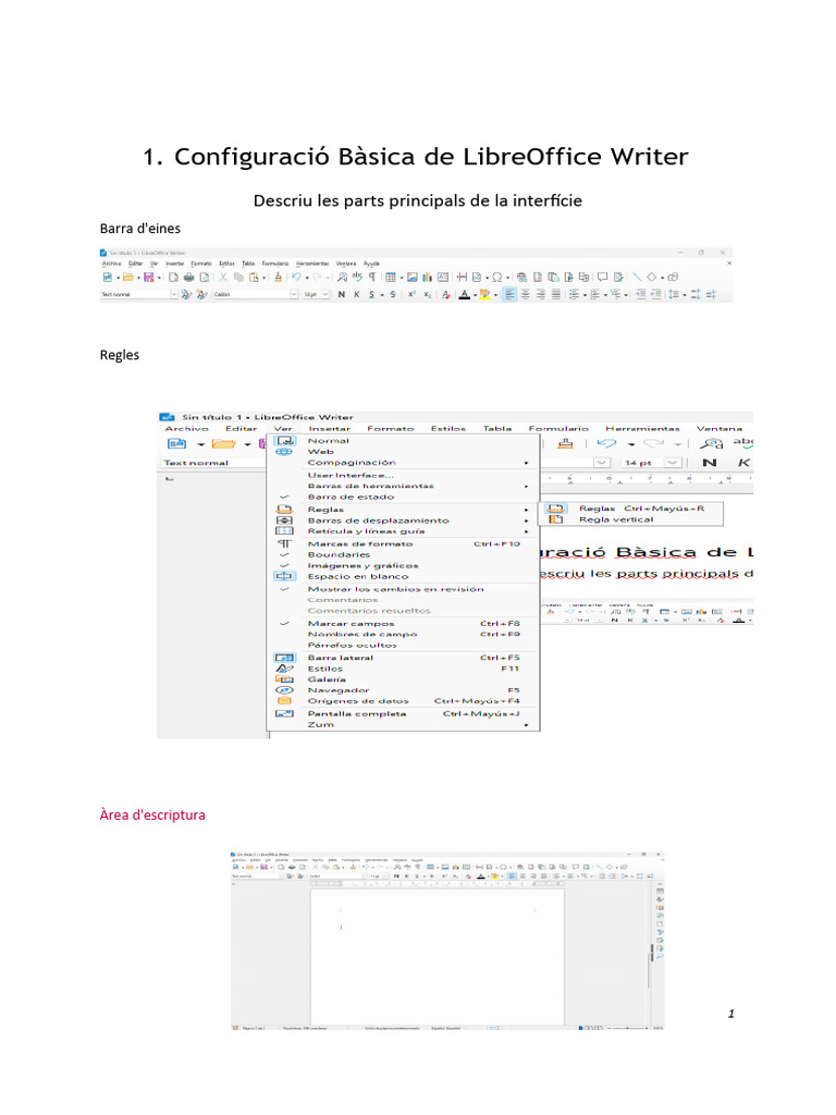 Configuració Bàsica de LibreOffice Writer | PDF