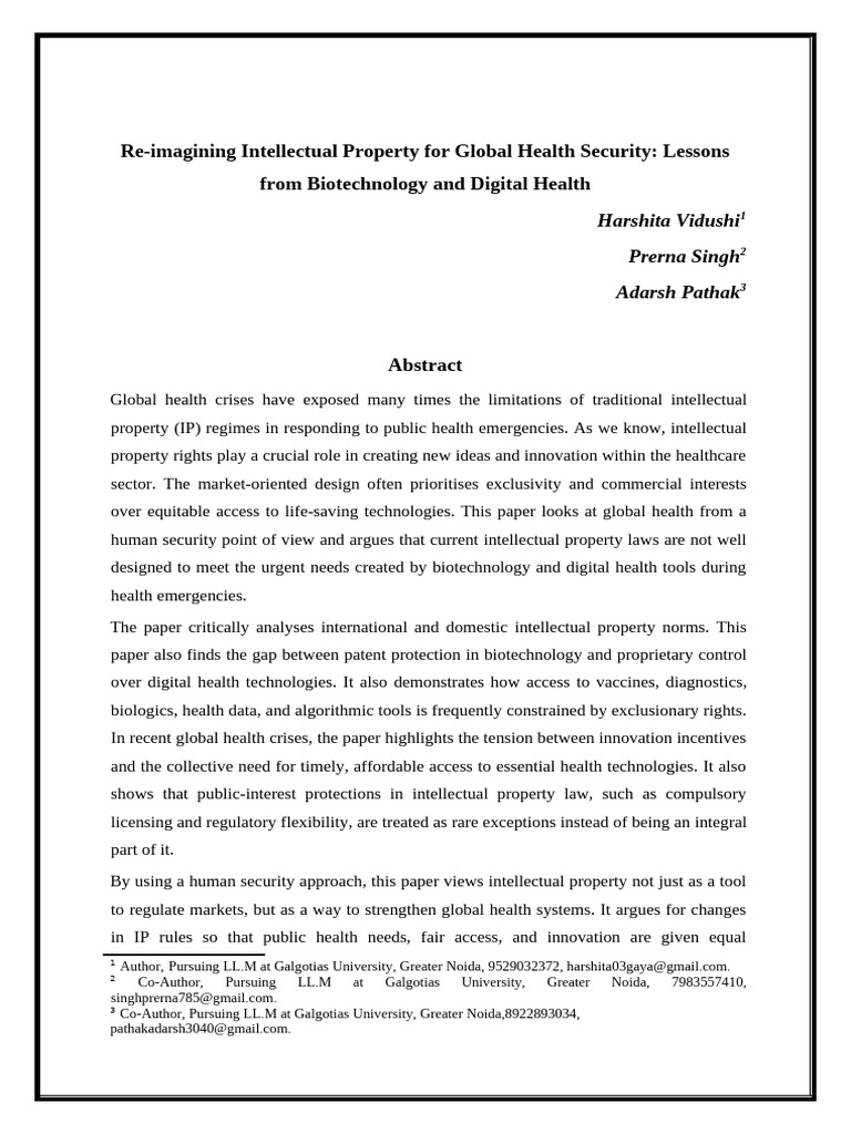 Reforming IP for Global Health Access | PDF | Trips Agreement ...