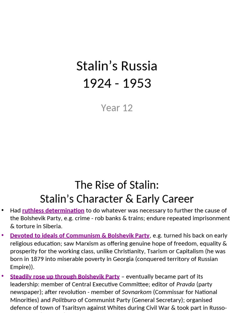 Stalin’s Russia | PDF | Joseph Stalin | Soviet Union