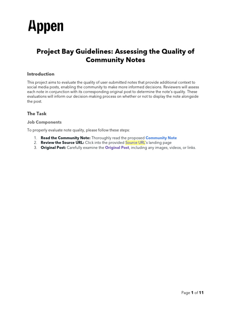 Community Notes Quality Assessment Guide | PDF | Emotions | Reputation