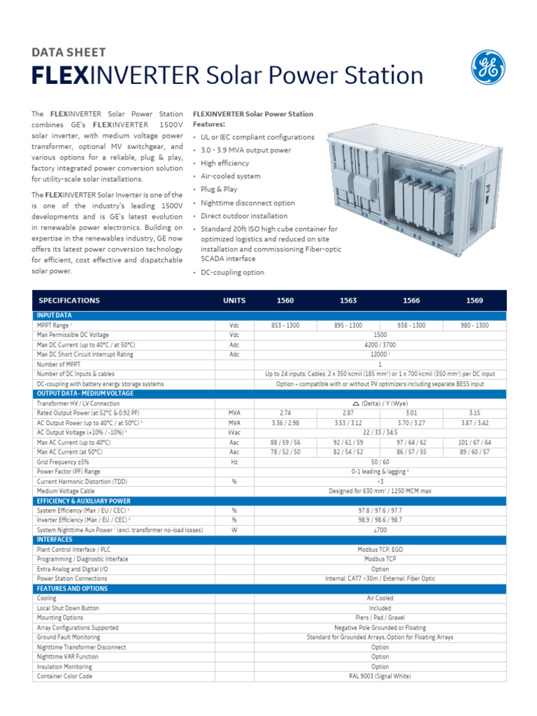 FLEXINVERTER Solar Power Station Specs | PDF | Power Inverter | Solar Power
