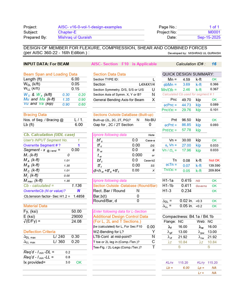 AISC Design Examples for Members | PDF | Bending | Beam (Structure)