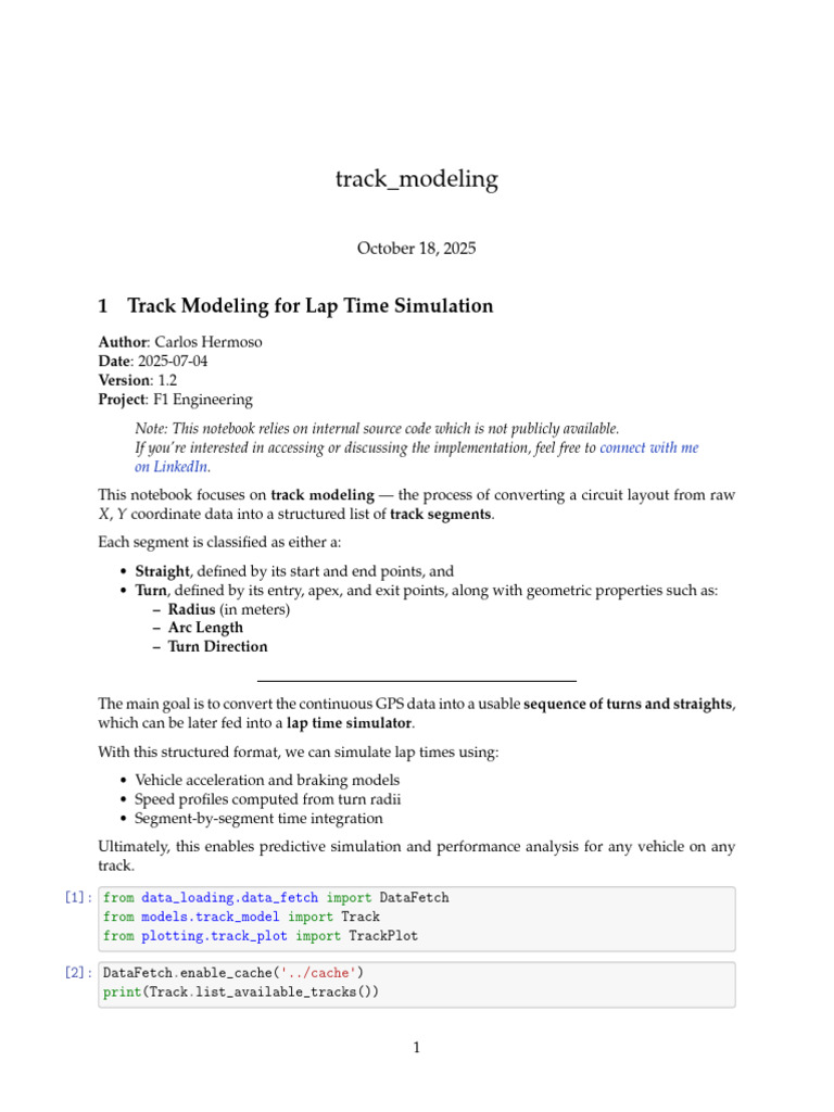 Track Modeling for Lap Time Simulator | PDF | Circle | Geometry