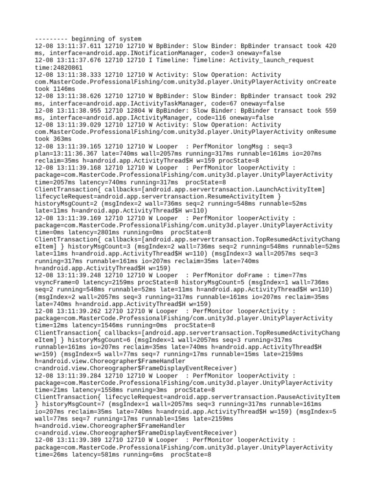 Android Activity Performance Logs | PDF | Logging | Computing