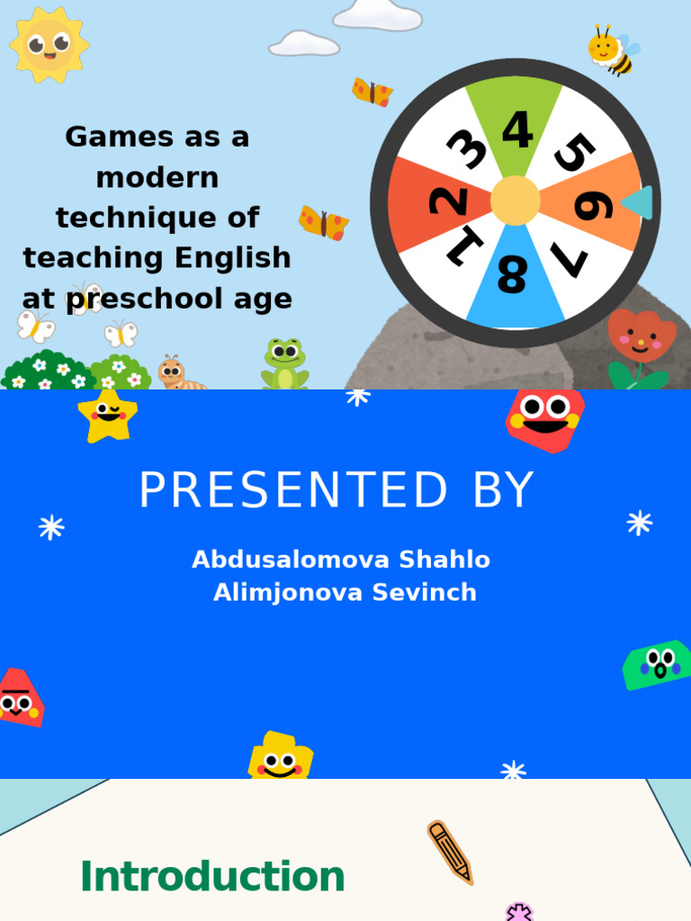 Games As A Modern Technique of Teaching English at Preschool Age | PDF ...