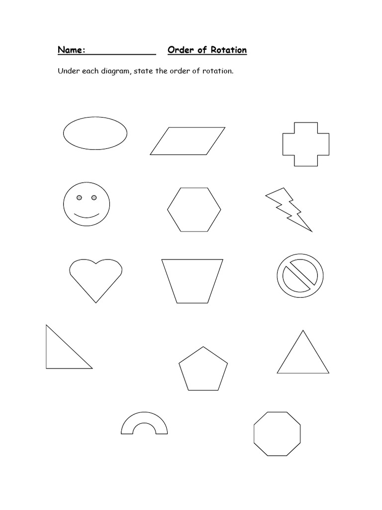 Rotational Symmetry Worksheet 1 | PDF