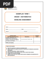 Grade 2 Maths Baseline Assessment 2025 | PDF | Mathematics