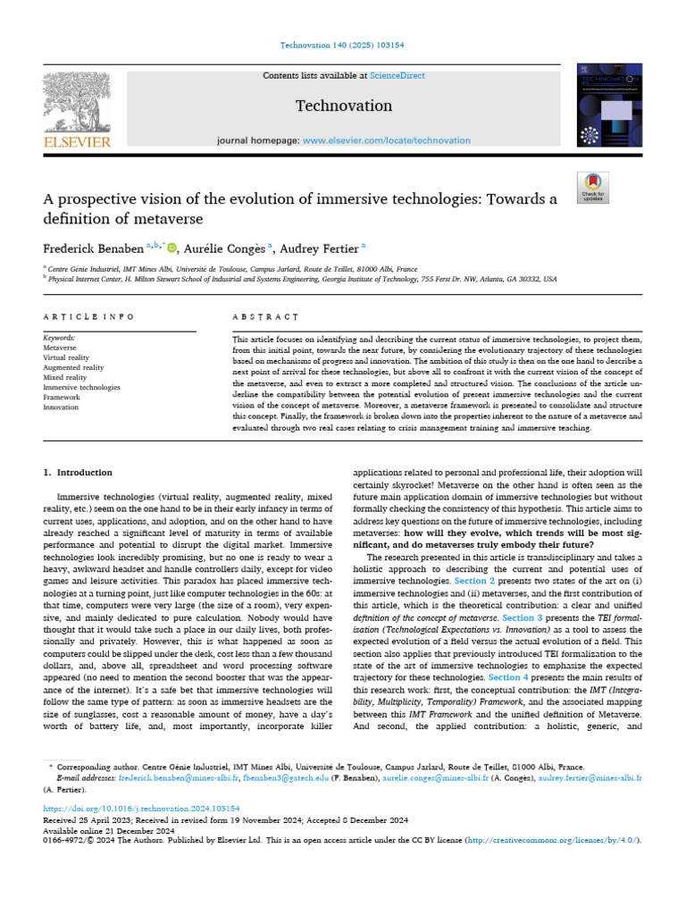 Future of Immersive Technologies & Metaverse | PDF | Augmented Reality ...