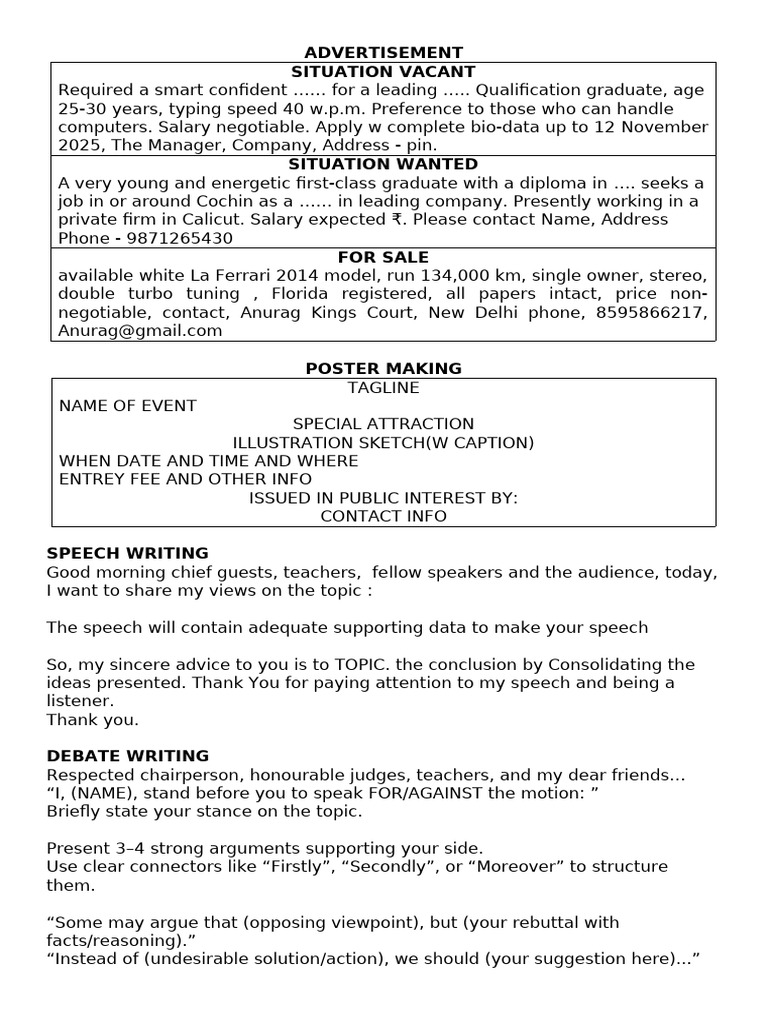 Job Listings and Writing Guides | PDF
