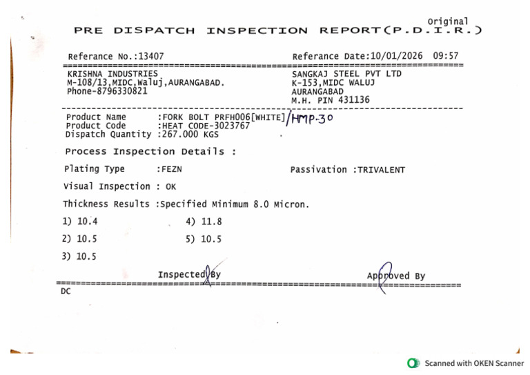 F. B. PRFH Plating Report | PDF
