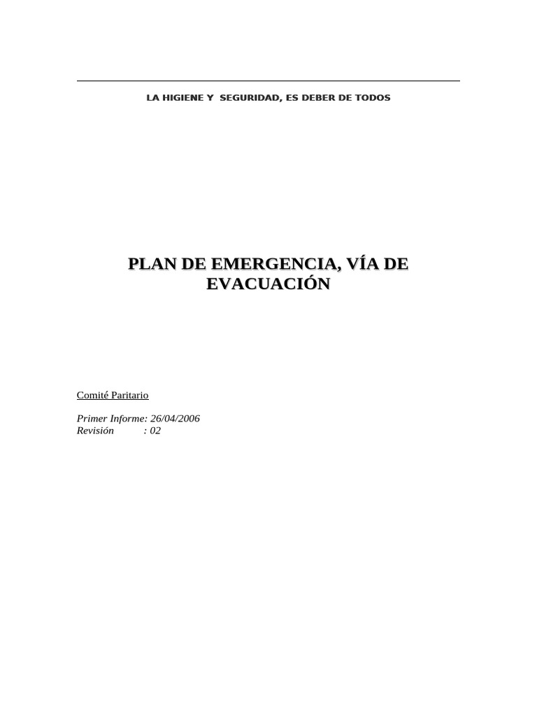 Plan de Emergencia y Evacuación Escolar | PDF | Defensa Civil