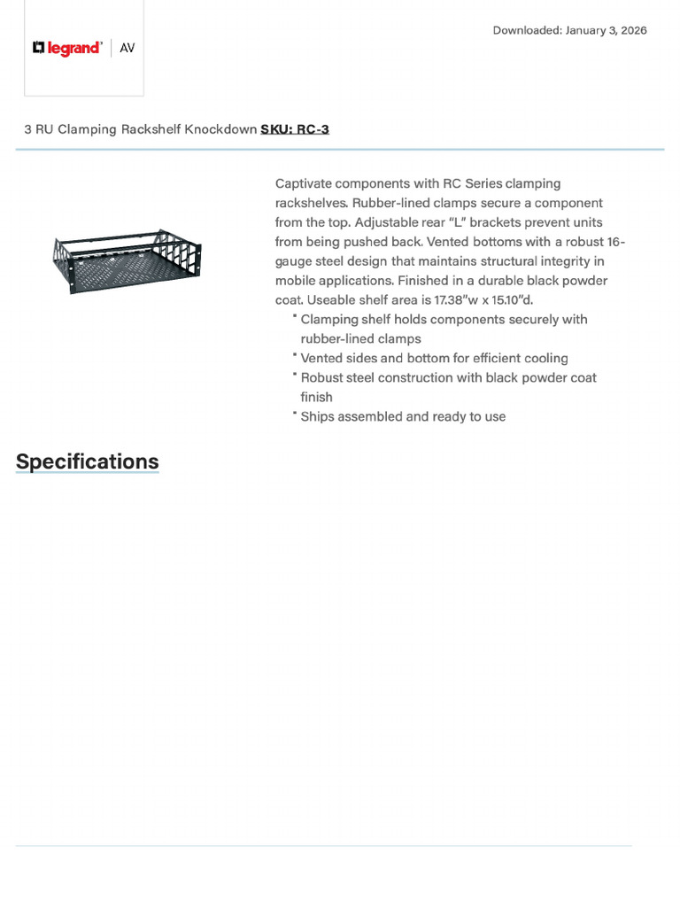 Cutsheet RC 3 | PDF