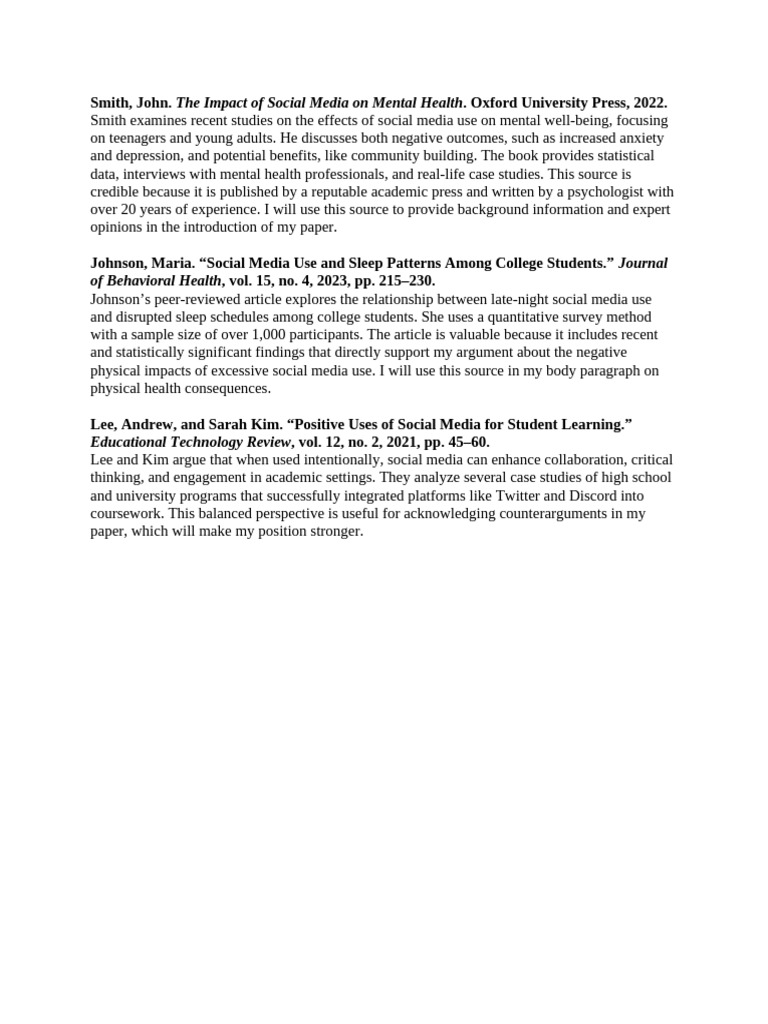 The Impact of Social Media On Mental Health | PDF