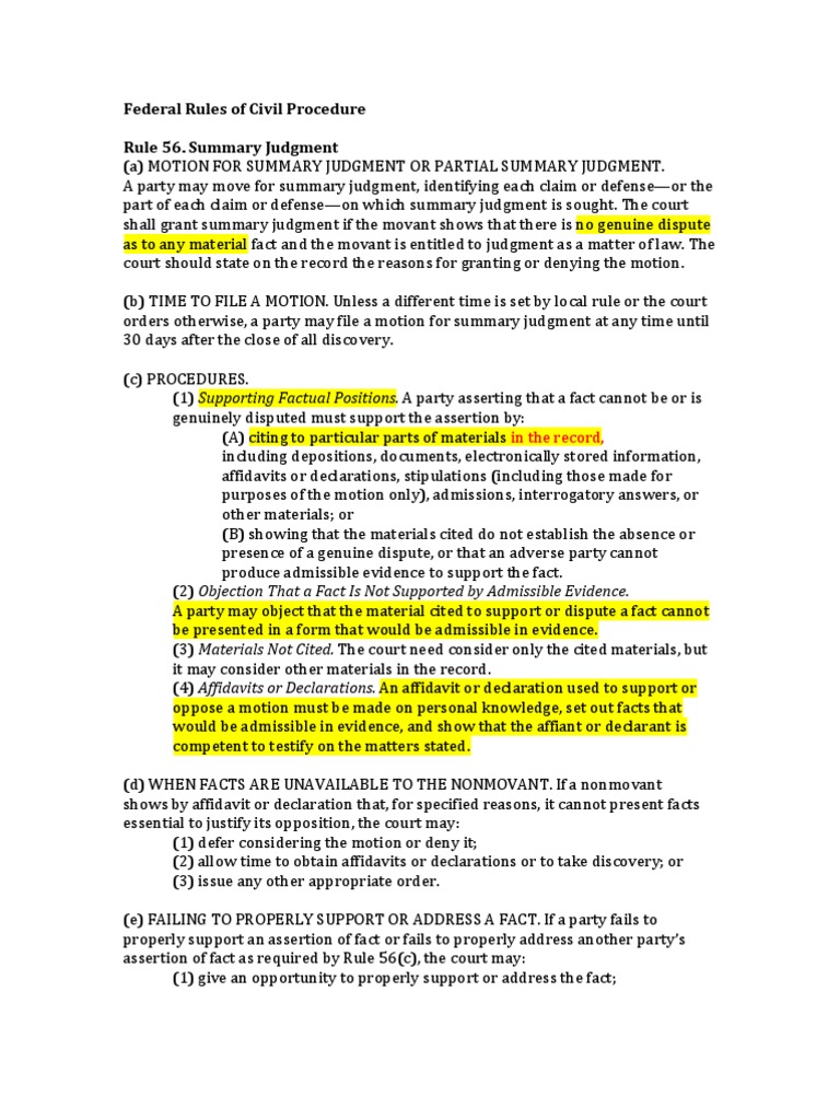 federal-rules-of-civil-procedure-rule-56-handout-summary-judgment