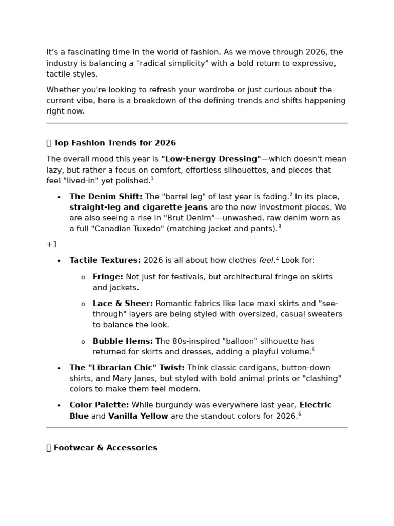 Top Fashion Trends for 2026 Revealed | PDF | Fashion | Clothing