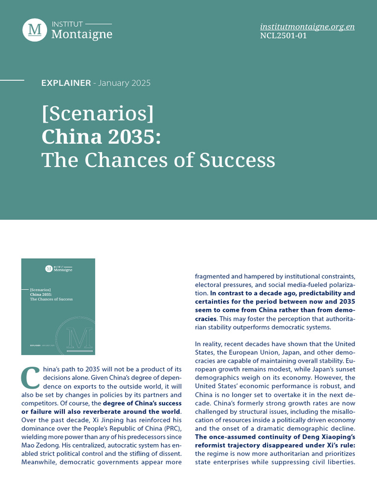 China 2035: Success Scenarios Explained | PDF | China | World Politics