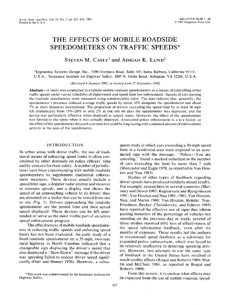 Impact of Mobile Speedometers on Traffic | PDF | Speed Limit | Traffic