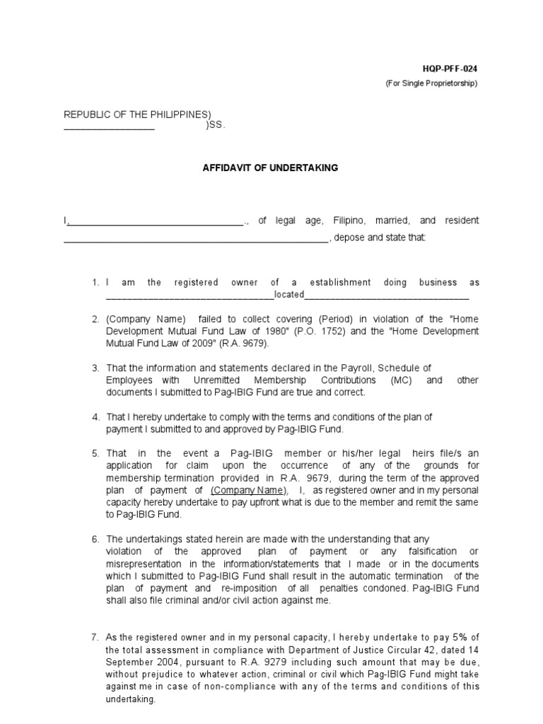 Affidavit of Undertaking_HDMF