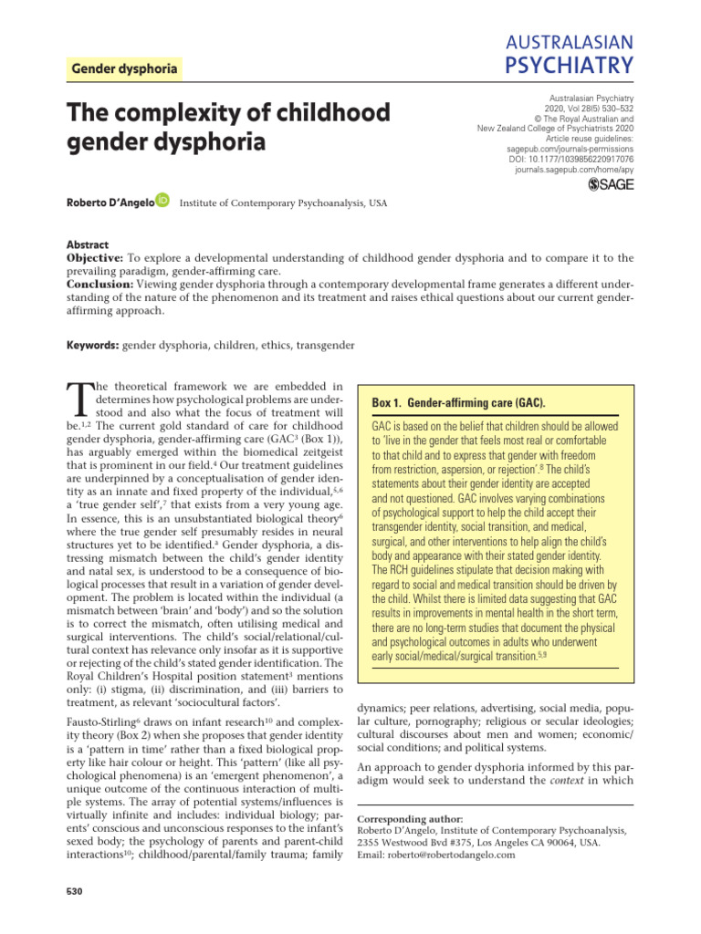 Understanding Childhood Gender Dysphoria | PDF | Gender | Gender Studies