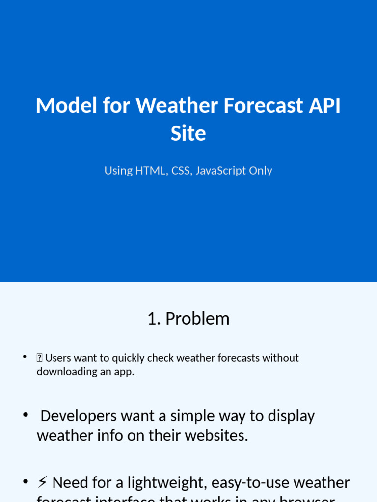 Weather Forecast API Model with JavaScript | PDF