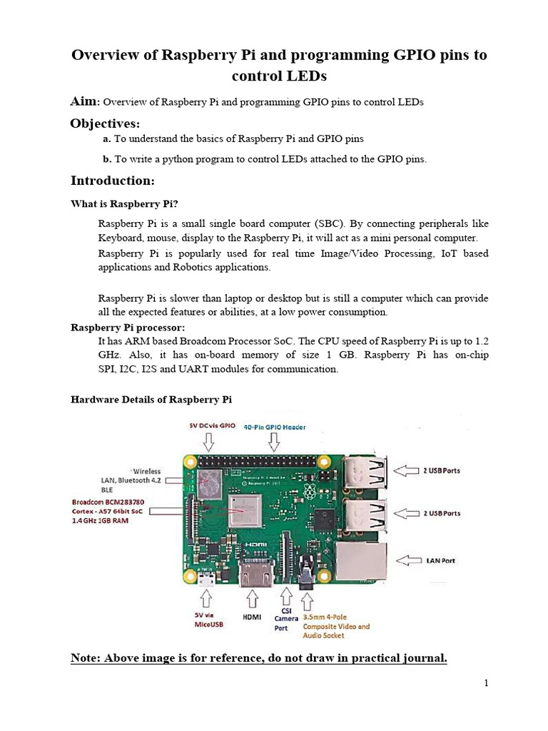 Control LEDs with Raspberry Pi GPIO | PDF | Raspberry Pi | Computer Science