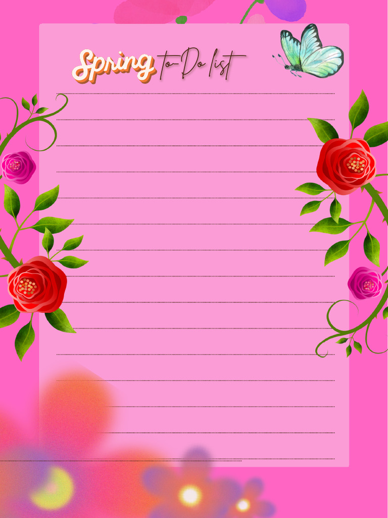 Yellow Pink Gradient Flower Spring Note. | PDF
