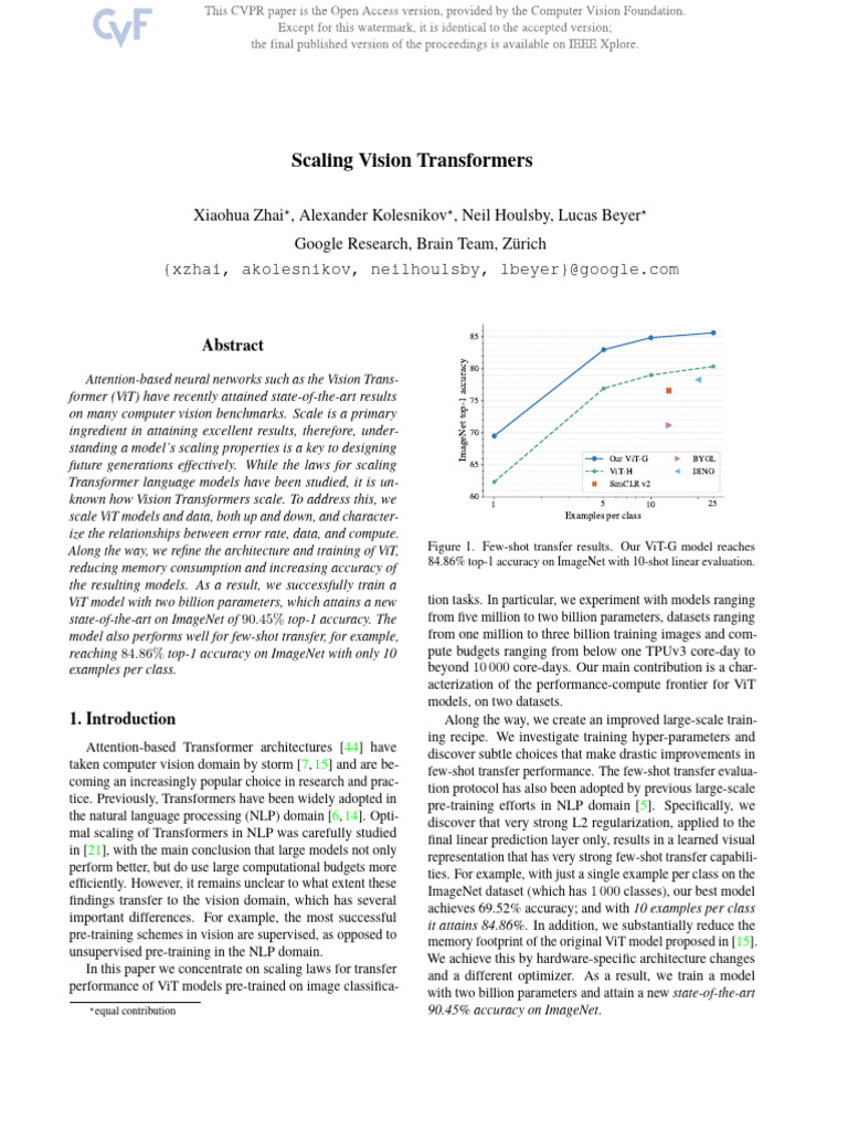 Scaling Properties of Vision Transformers | PDF | Power Law | Machine ...