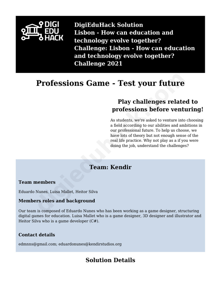 3D Career Simulation Game for Students | PDF | Simulation | Cognition