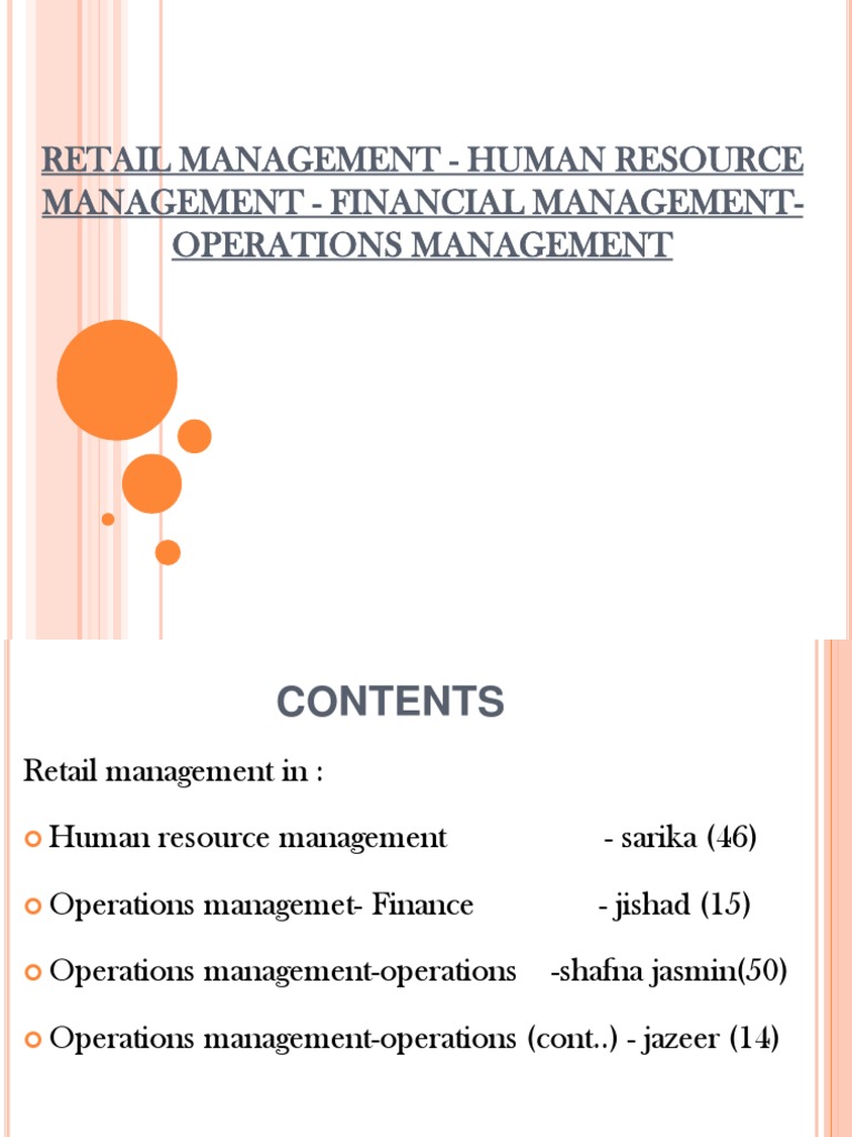 RM in Om FM HRM | PDF | Human Resource Management | Retail