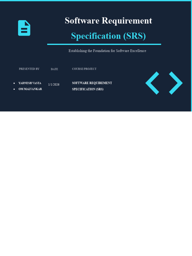 Software Requirement Specification (SRS) | PDF | Software Engineering ...
