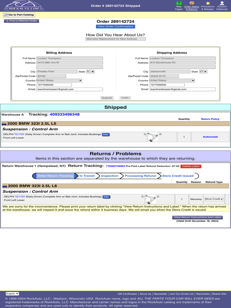 Order Status & Returns | PDF