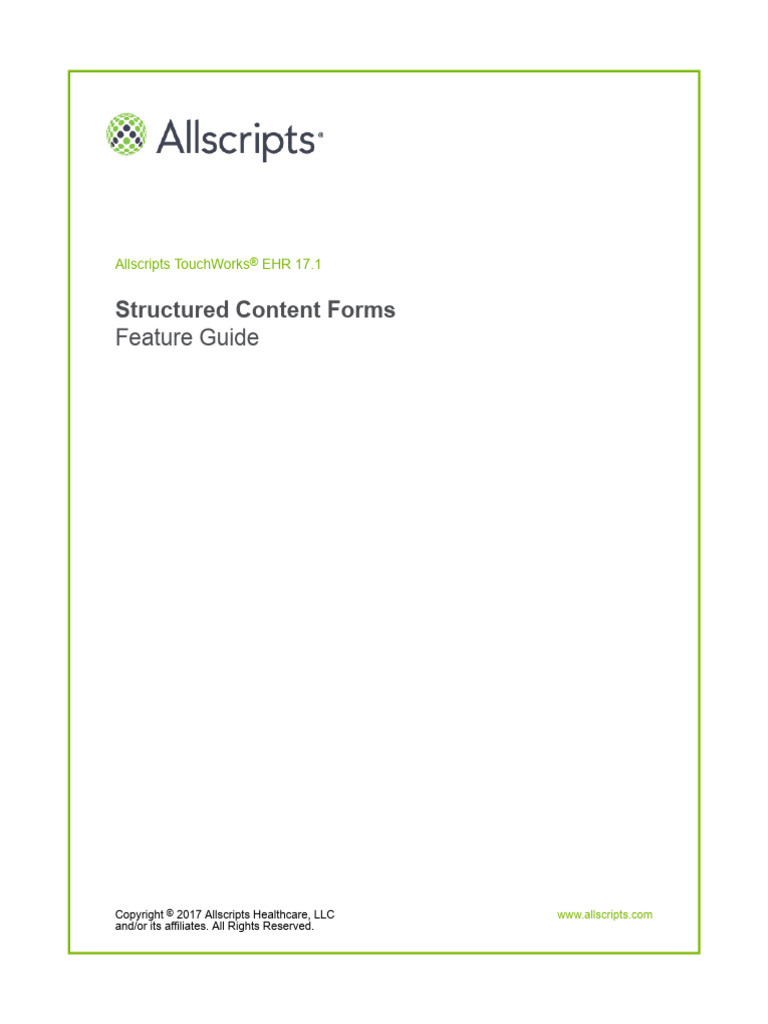 StructuredContentNoteForms 17.1 TouchWorksEHR | PDF | Proprietary ...