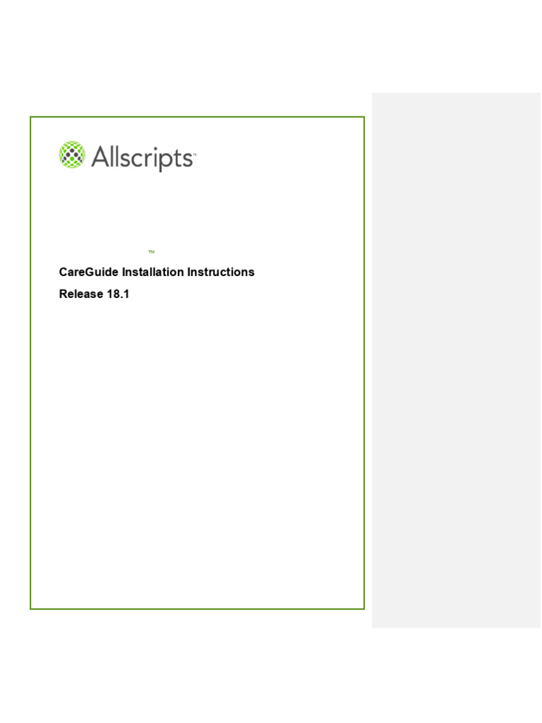 Allscripts TouchWorks EHR 18.1 Installation | PDF | Databases ...