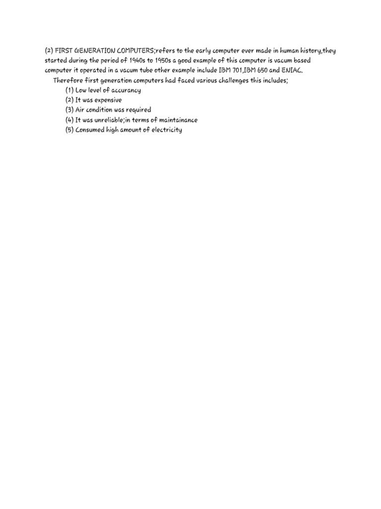 First Generation Computers Overview | PDF