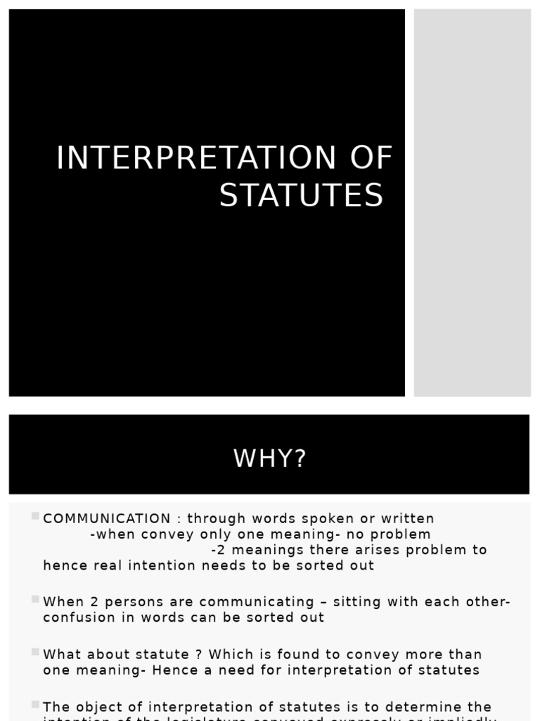 Statutory Interpretation Principles Explained | PDF | Plain Meaning ...