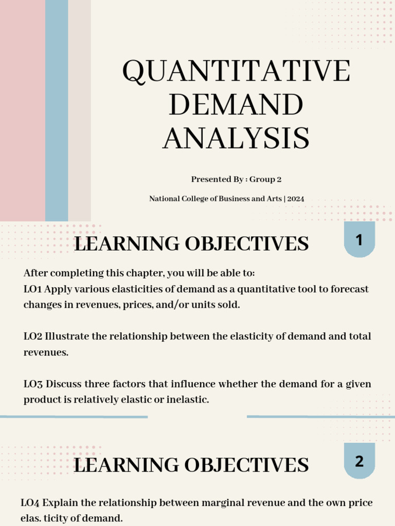 Quantitative Demand Analysis Techniques | PDF | Elasticity (Economics ...