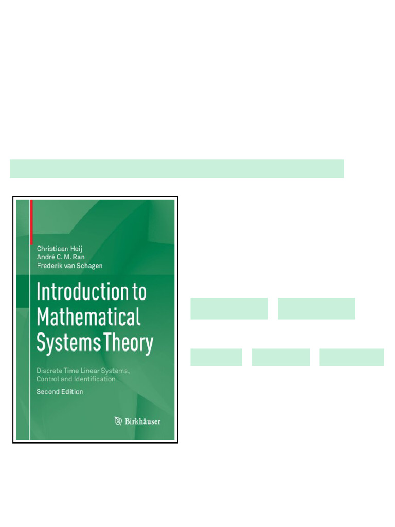 Introduction To Mathematical Systems Theory Discrete Time Linear ...