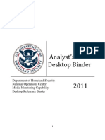 DHS Analyst’s Desktop Binder - 2011 [REDACTED]