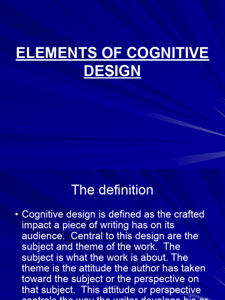 Key Elements of Cognitive Design | PDF | Poetry