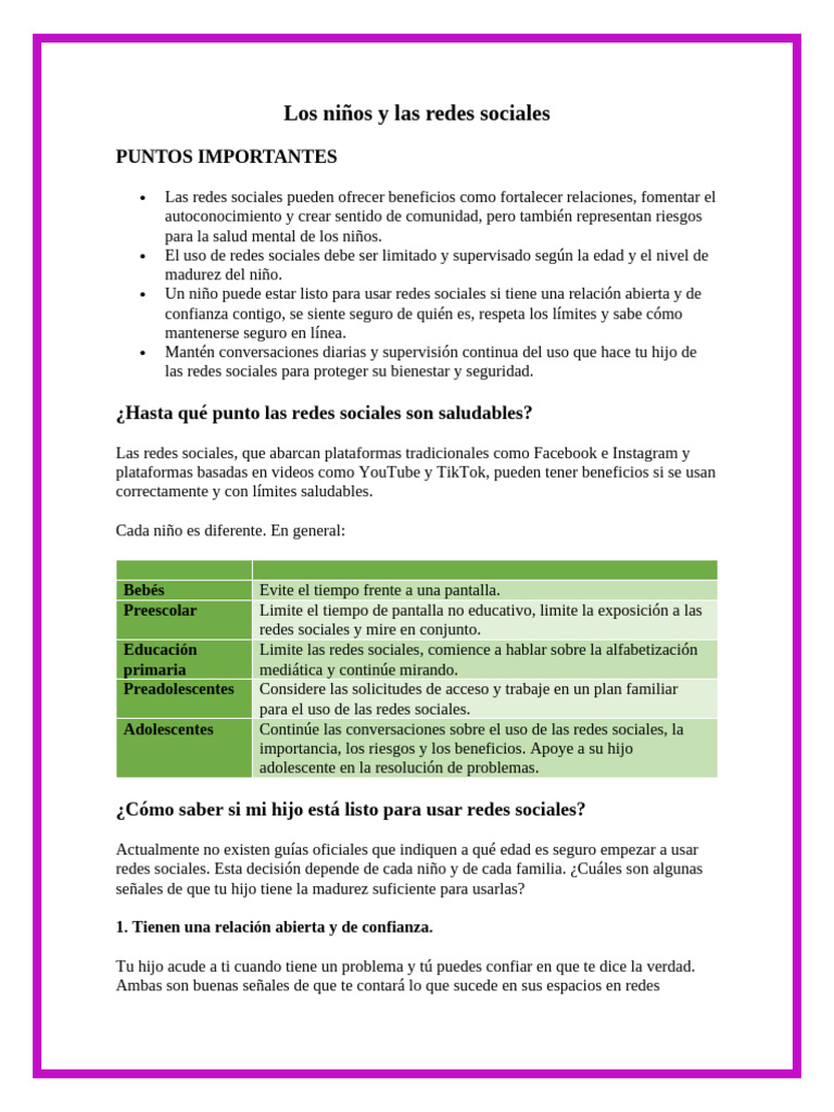 Riesgos y beneficios de redes sociales en niños | PDF | Salud mental ...