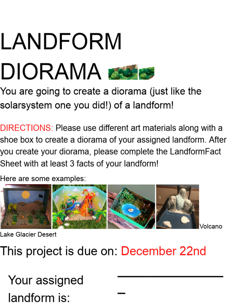 Copy of Landform Diorama Project 2023 2 | PDF