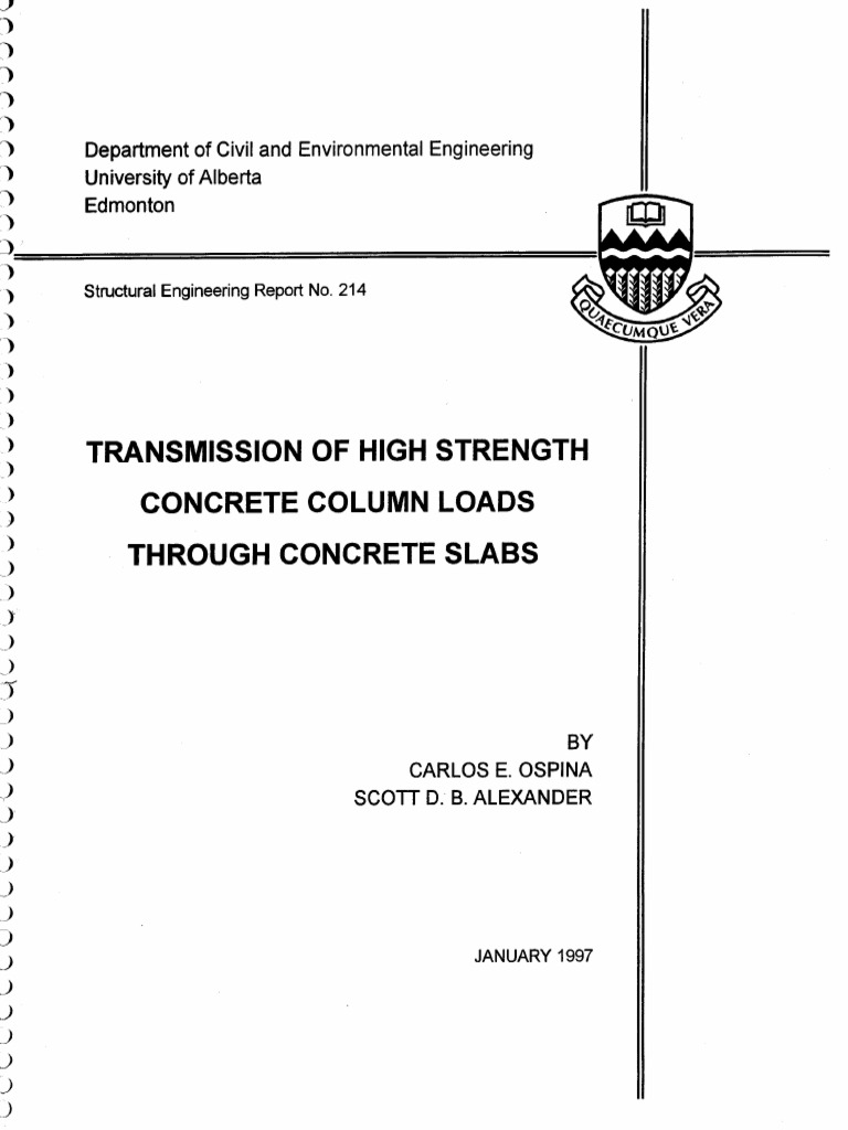 Estudio Transmission of High Strength Concrete Column Loads Throuh ...